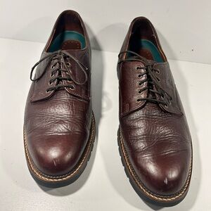 Johnston & Murphy Mens 13 M Brown Leather Derby Dress Shoes Lug Sole USA